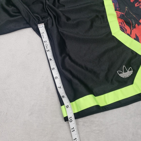 Adidas Festivo Men's M Basketball Shorts Black Neon Green Floral Athletic Long - Picture 4 of 16